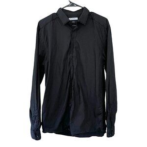 Versace Collection Men's Sz 41 "Trend"  Black Dress Shirt Banded Collar